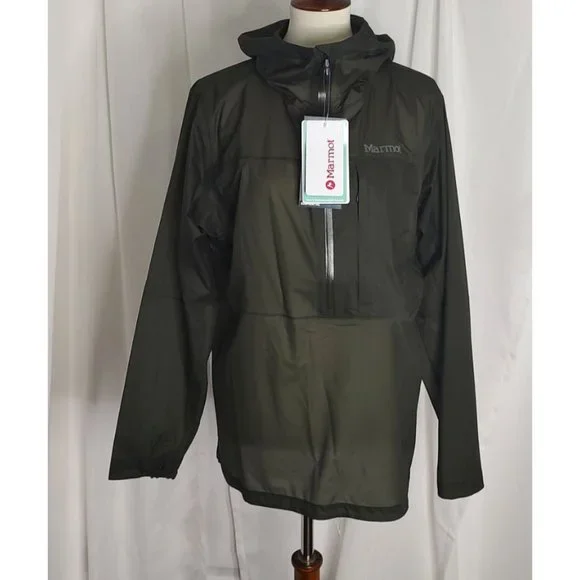 Marmot Jacket L Bantamweight Anorak Packable Green Lihtweight Waterproof - Picture 6 of 14